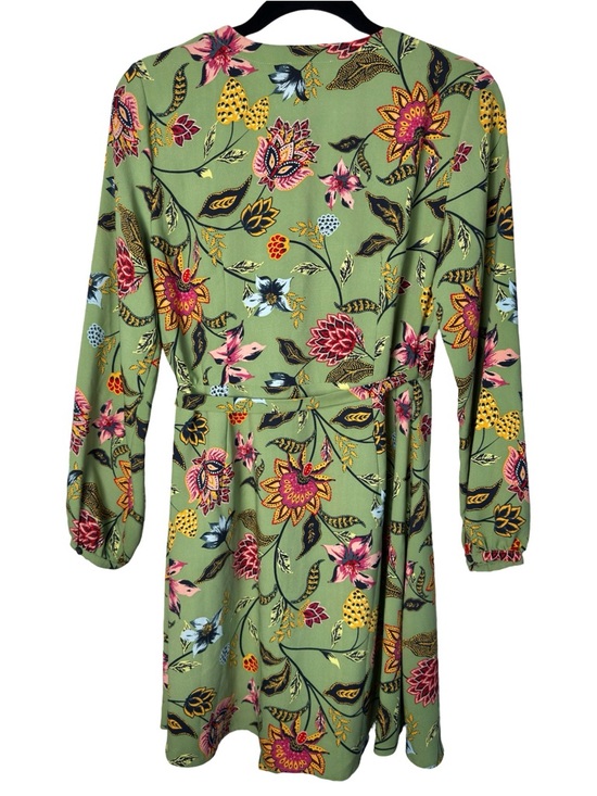 LOFT Multicolor Floral Wrap Dress with Pink and Yellow Accents 6P - Picture 3 of 9